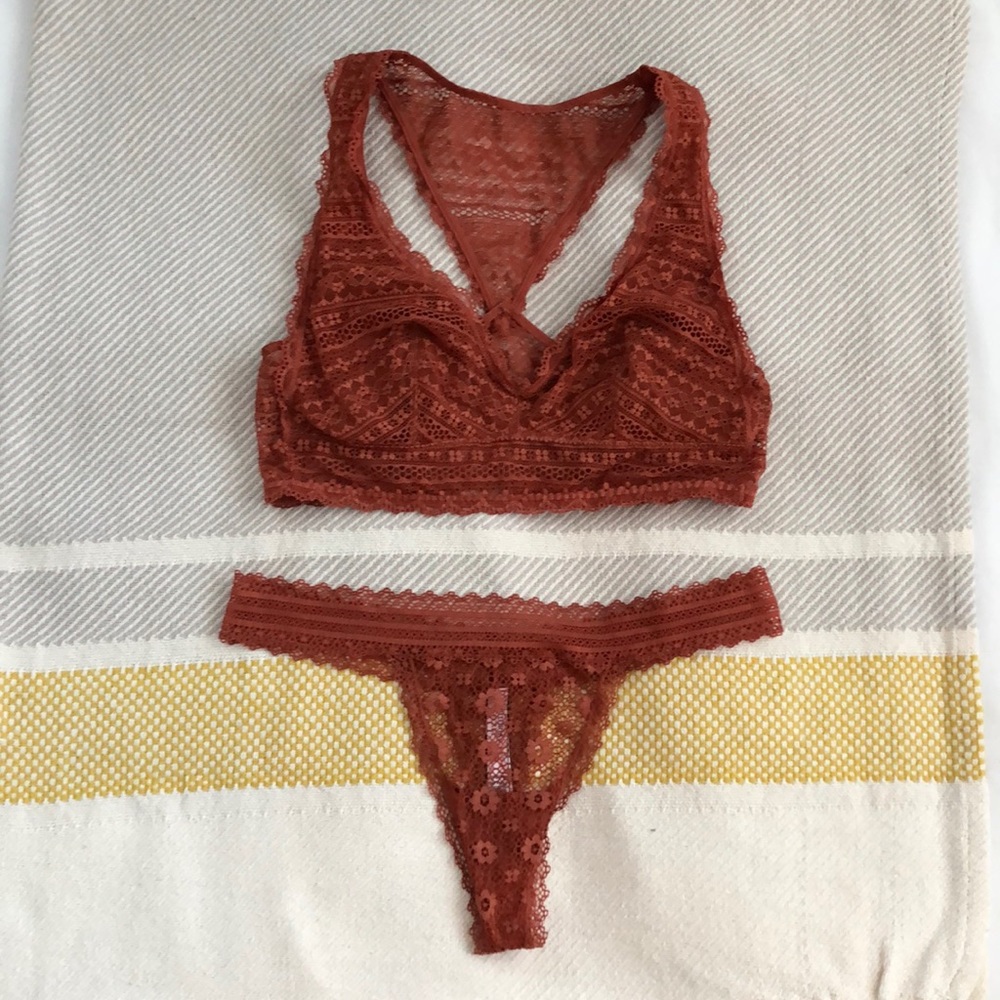 VS Burnt Orange Bralette and Panty